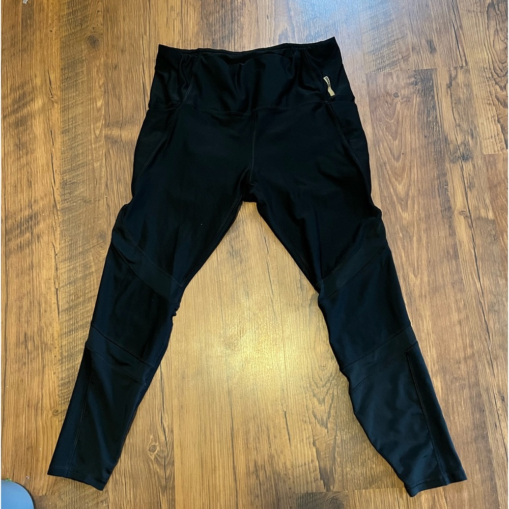 Black leggings with mesh cut outs